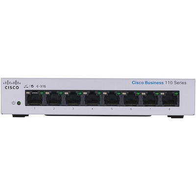 Cisco 110 8-Port Gigabit Ethernet Managed Switch, Silver (CBS1108TDNA)