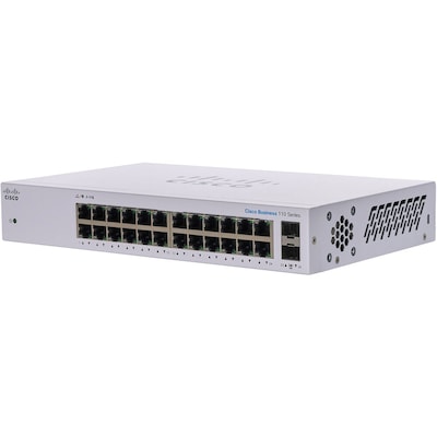 Cisco 110 24-Port Gigabit Ethernet Managed Switch, Silver (CBS11024TNA)