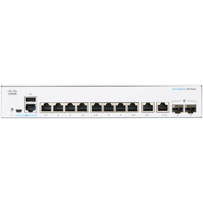 Cisco 350 10-Port Gigabit Ethernet Managed Switch, Silver (CBS3508TE2GNA)