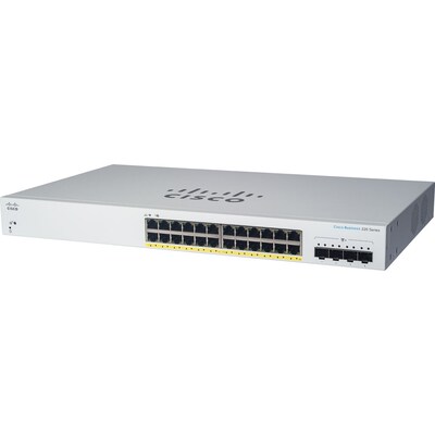 Cisco 220 24-Port Gigabit Ethernet Managed Switch, Silver (CBS22024FP4GNA)