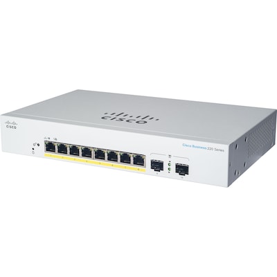 Cisco 220 8-Port Gigabit Ethernet Managed Switch, Silver (CBS2208PE2GNA)