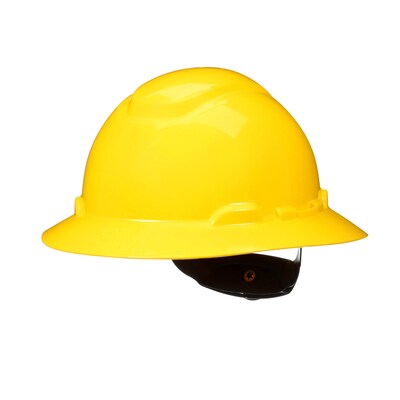 3M® SecureFit HDPE 4-Point Ratchet Suspension Full Brim Hard Hat, Yellow (H-802SFR-UV)