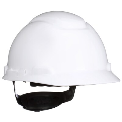 3M® SecureFit HDPE 4-Point Ratchet Suspension Short Brim Hard Hat, White (H-701SFR-UV)