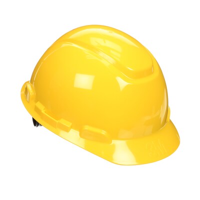 3M® SecureFit HDPE 4-Point Ratchet Suspension Short Brim Hard Hat, Yellow (H-702SFR-UV)