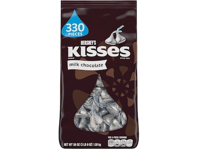 HERSHEYS KISSES Milk Chocolate Pieces, 56 oz., 330/Bag (HEC12295)