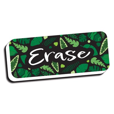 Ashley Productions® Magnetic Whiteboard Eraser, Greenery with Erase, 2 x 5, Pack of 6