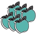 Ashley Productions® Magnetic Whiteboard Eraser, Teal Apple with Chalk Loop Leaves, Pack of 6