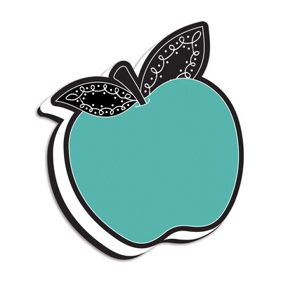 Ashley Productions Magnetic Whiteboard Eraser, Teal Apple with Chalk Loop Leaves, Pack of 6