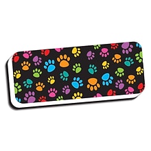 Ashley Productions® Magnetic Whiteboard Eraser, Colorful Assorted Paw Pattern, 2 x 5, Pack of 6