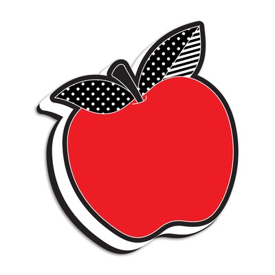 Ashley Productions Magnetic Whiteboard Eraser, Red Apple with Black and White Leaves, Pack of 6