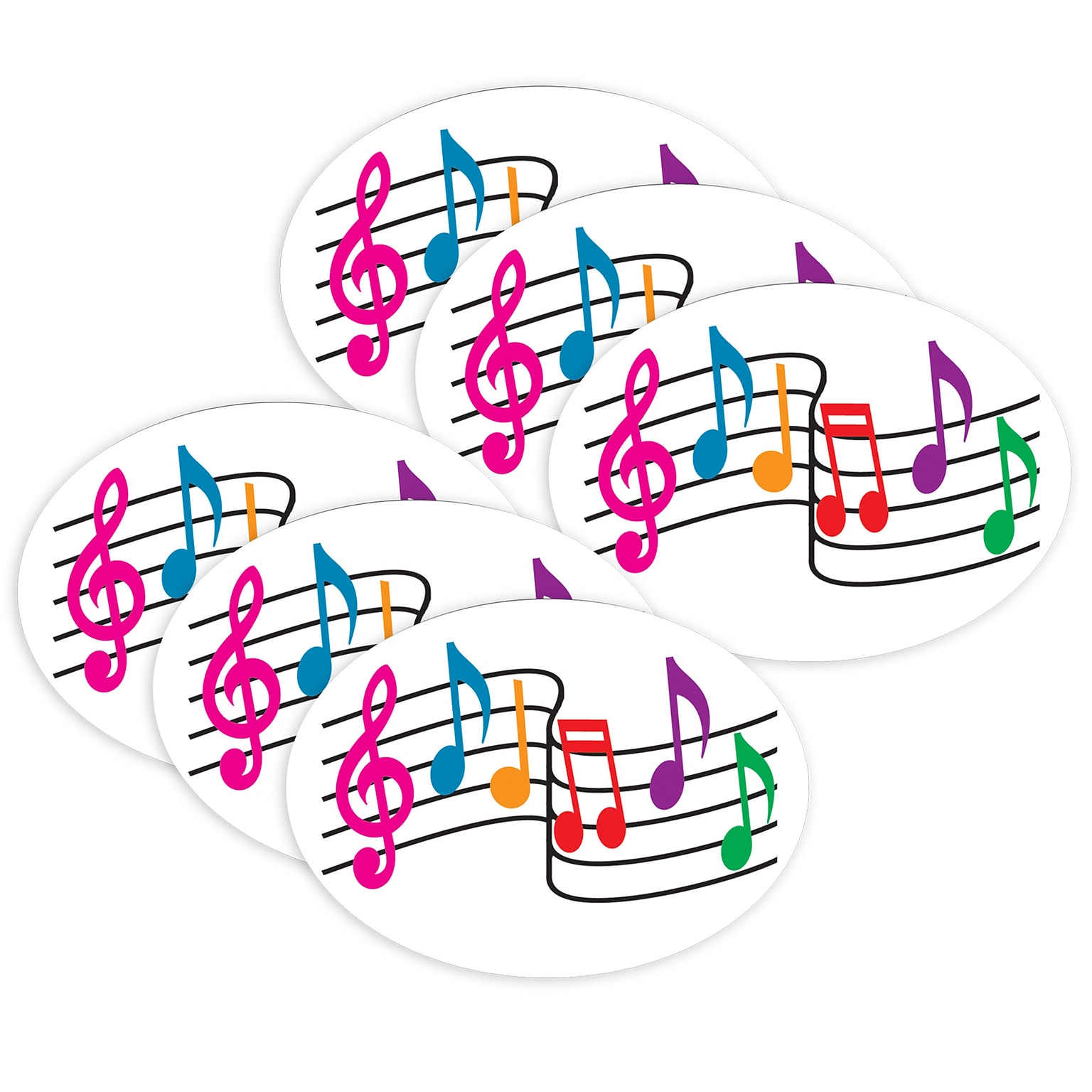 Ashley Productions® Magnetic Whiteboard Eraser, Music Notes, Pack of 6