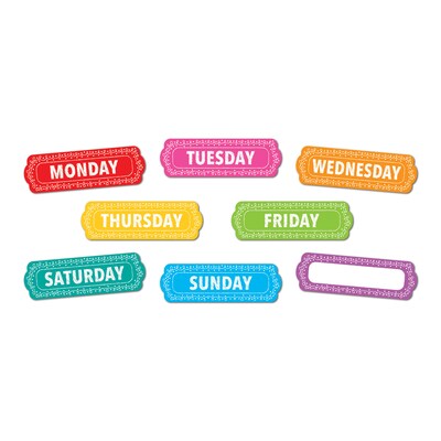 Ashley Productions Magnetic Die-Cut Timesavers & Labels, Days of the Week, Chalk Loops, 8 Per Pack,