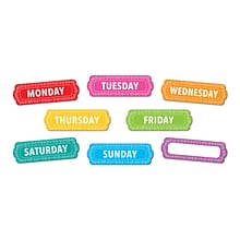 Ashley Productions® Magnetic Die-Cut Timesavers & Labels, Days of the Week, Chalk Loops, 8 Per Pack,
