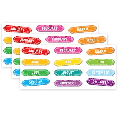 Ashley Productions® Magnetic Die-Cut Timesavers & Labels, Months of the Year, Chalk Loops, 12 Per Pa