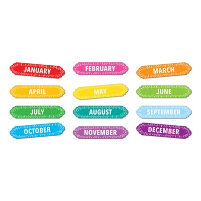 Ashley Productions® Magnetic Die-Cut Timesavers & Labels, Months of the Year, Chalk Loops, 12 Per Pack, 3 Packs