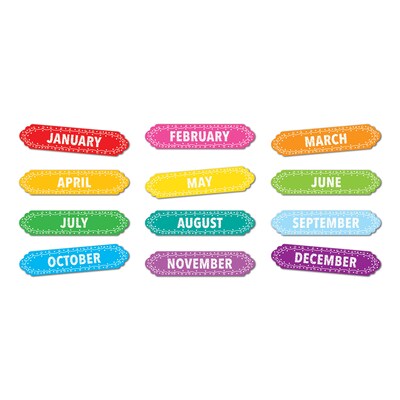 Ashley Productions Magnetic Die-Cut Timesavers & Labels, Months of the Year, Chalk Loops, 12 Per Pac