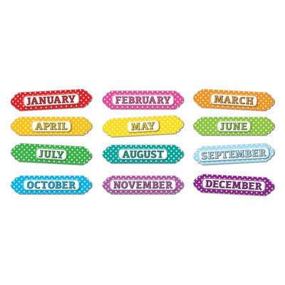 Ashley Productions Magnetic Die-Cut Timesavers & Labels, Months of the Year, Assorted Colors, 12 Per