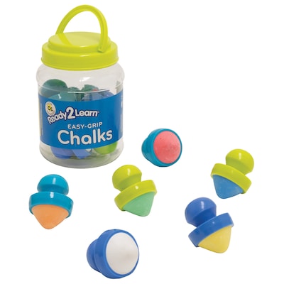 Learning Advantage Ready 2 Learn Easy Grip Sidewalk Chalk, Multicolor, 6/Set (CE-6913)