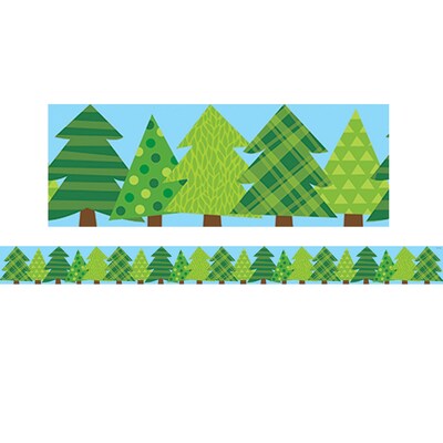 Creative Teaching Press Woodland Friends EZ Borders/Trim, 3 x 48, Patterned Pine Trees, 3/Pack (CT
