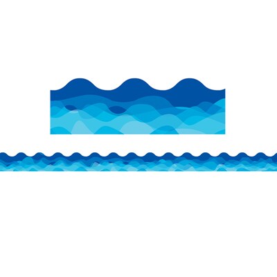 Creative Teaching PressWavy EZ Borders/Trim, 2.25" x 48', Waves Of Blue, 3/Pack (CTP10573-3)