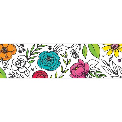 Creative Teaching Press Bright Blooms EZ Borders/Trim, 3" x 2', Doodly Blooms, 24/Pack, 3 Packs/Bundle (CTP10672-3)