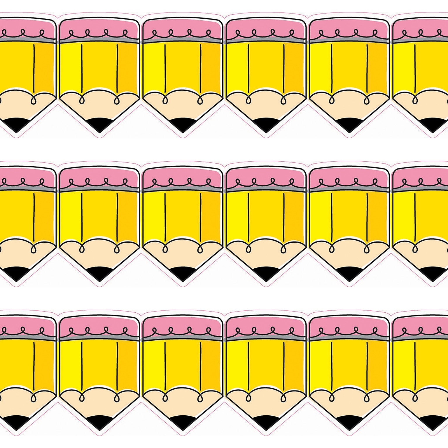 Creative Teaching Press EZ Borders/Trim, 3 x 48, Doodle Pencils, 3/Pack (CTP10673-3)
