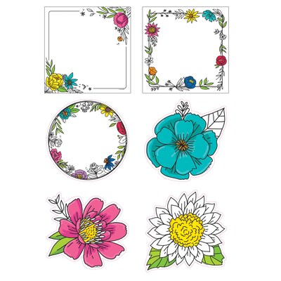 Creative Teaching Press Bright Blooms Doodly Blooms Designer Cut-Outs, 36/Pack, 3 Pack/Bundle (CTP10680-3)