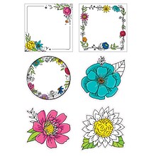 Creative Teaching Press Bright Blooms Doodly Blooms Designer Cut-Outs, 36/Pack, 3 Pack/Bundle (CTP10