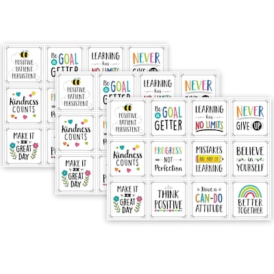 Creative Teaching Press Positive Mindset 10 Designer Cut-Outs, 12/Pack, 3 Pack/Bundle (CTP10815-3)