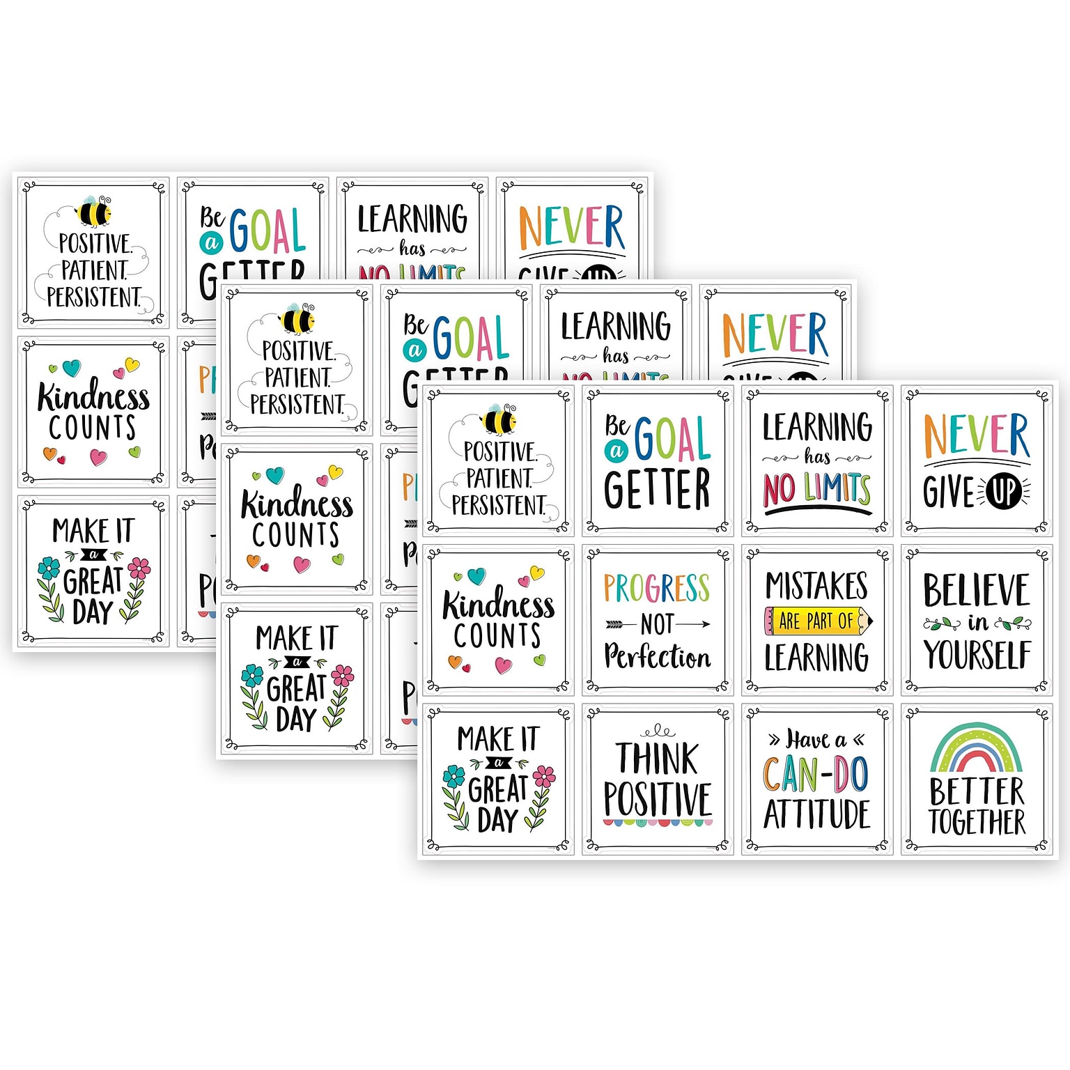 Creative Teaching Press Positive Mindset 10 Designer Cut-Outs, 12/Pack, 3 Pack/Bundle (CTP10815-3)