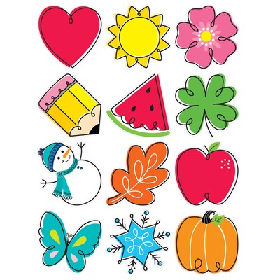 Creative Teaching Press Seasonal Accents 10 Designer Cut-Outs, 12/Pack, 3 Pack/Bundle (CTP10816-3)