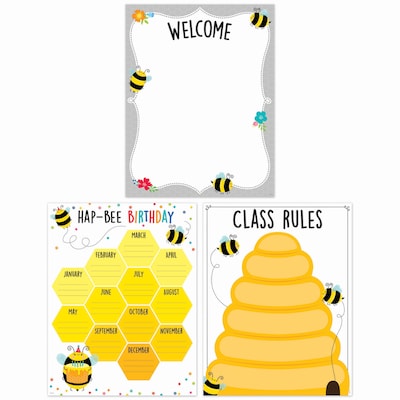 Creative Teaching Press Busy Bees 17" x 22" Classroom Essentials, 3/Pack (CTP10824)
