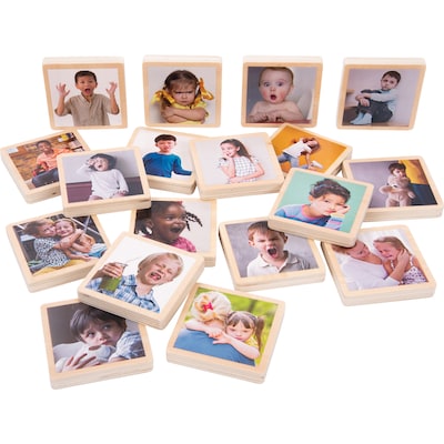 TickiT My Emotions Wooden Tiles, Assorted Colors, Set of 18 (CTU73494)