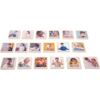 TickiT My Emotions Wooden Tiles, Assorted Colors, Set of 18 (CTU73494)