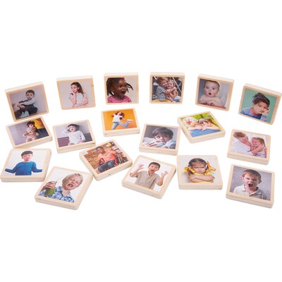 TickiT My Emotions Wooden Tiles, Assorted Colors, Set of 18 (CTU73494)