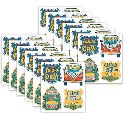 Eureka Adventurer Sticker Badges Stickers, 2.25 x 2.75, Multicolor, 40/Pack, 12 Pack/Bundle (EU-65