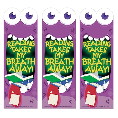 Eureka Reading Takes My Breath Away Monster Breath Scented Bookmarks, Multicolor, 24/Pack, 3 Packs/B