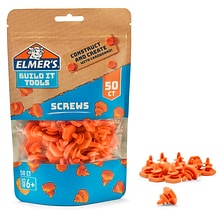 Elmers Build It Tools Screws, Orange, 50 Pieces (ELM2153300)