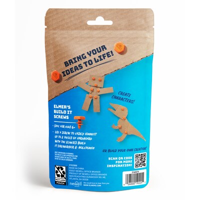 Elmers Build It Tools Screws, Orange, 50 Pieces (ELM2153300)