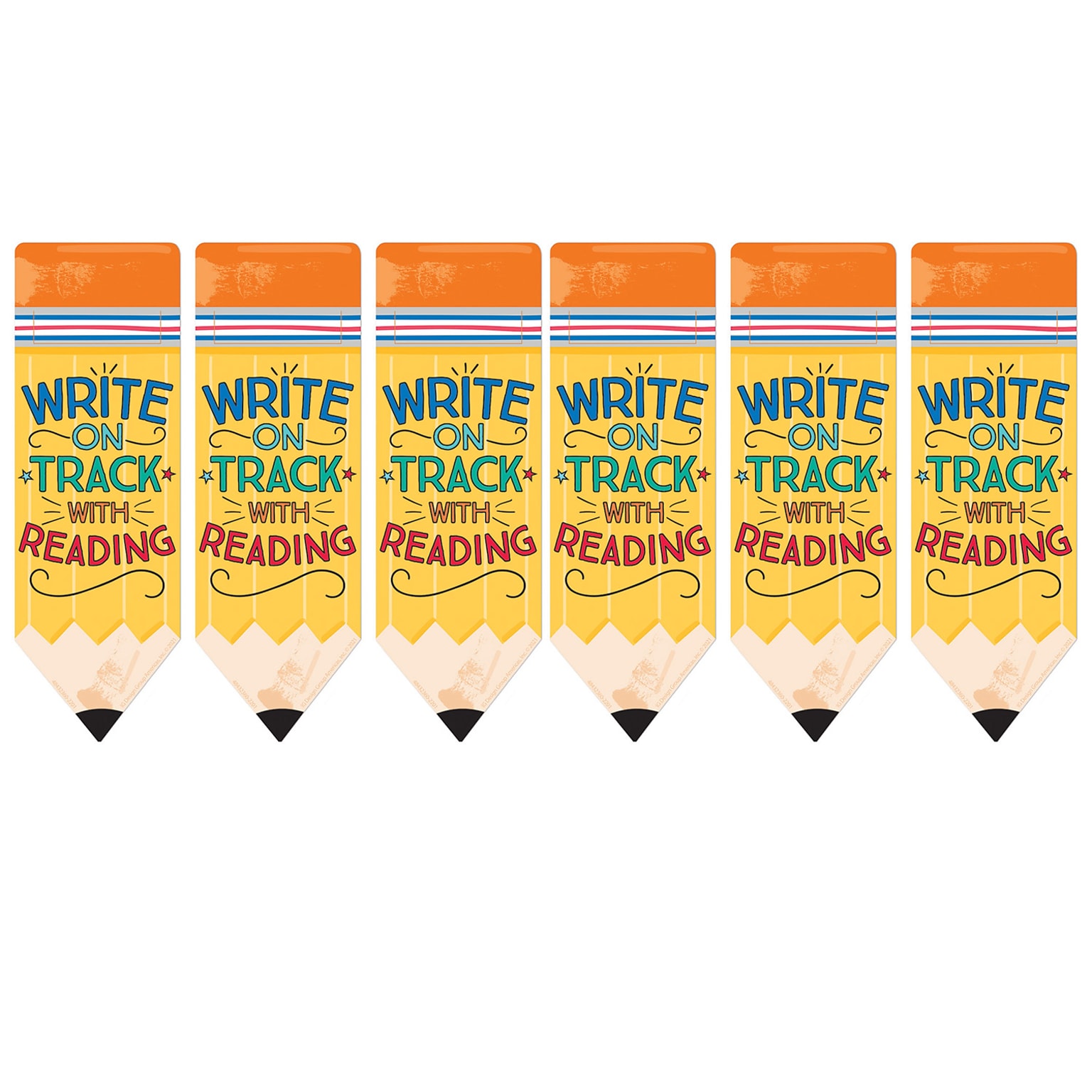 Eureka Pencil Write on Track with Reading Bookmarks, Multicolor, 36/Pack, 6 Packs/Bundle (EU-843236-6)