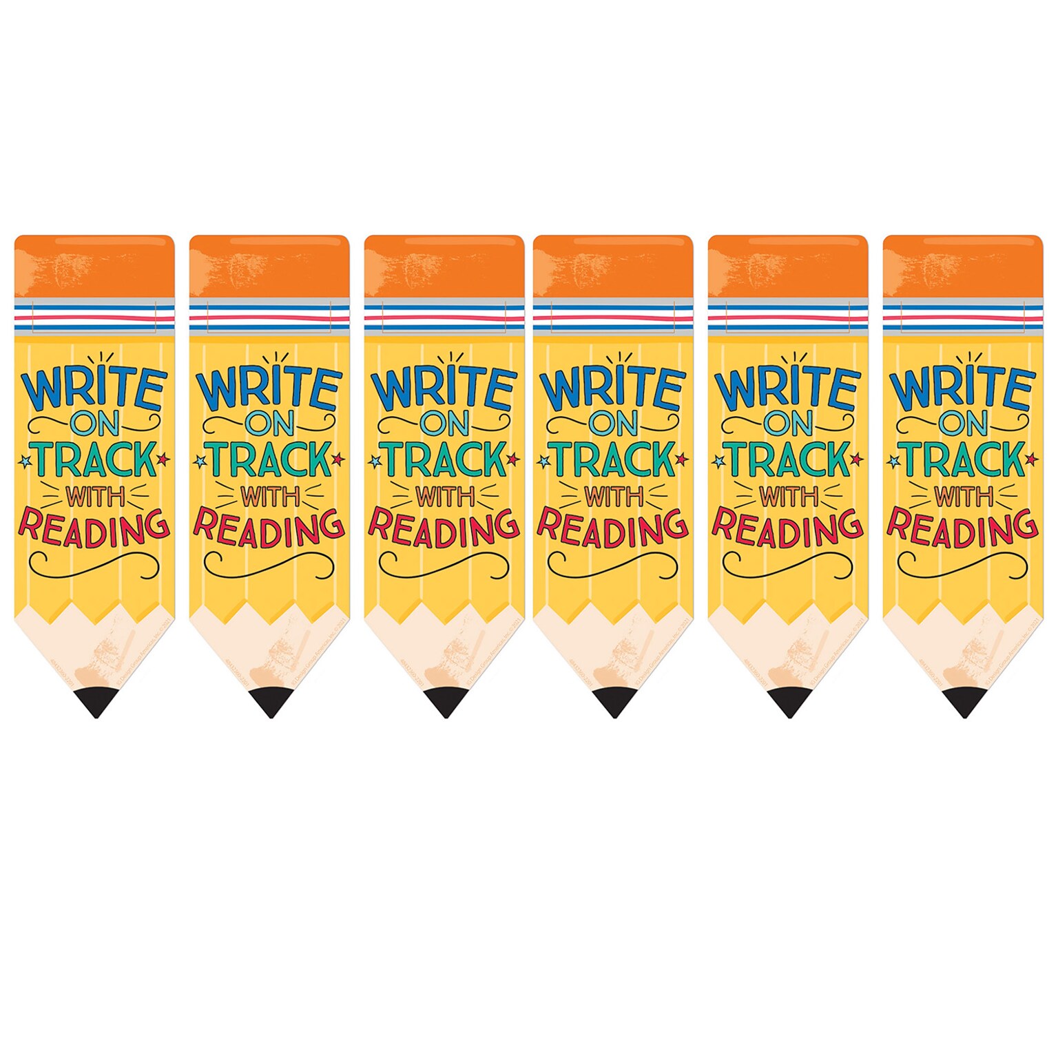Eureka Pencil Write on Track with Reading Bookmarks, Multicolor, 36/Pack, 6 Packs/Bundle (EU-843236-6)