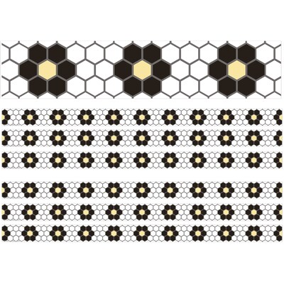 Eureka Straight Borders/Trim, 2.25 x 37, The Hive Floral Mosaic, 6/Pack (EU-845671-6)