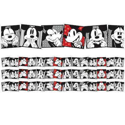 Eureka Mickey Mouse Borders/Trim, 3.25 x 37, Throwback Mickey Selfies, 3/Pack (EU-846322-3)