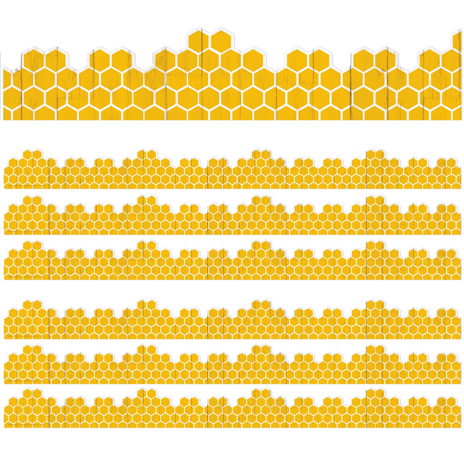 Eureka The Hive Borders/Trim, 3.25 x 37, Honeycomb, 6/Pack (EU-846328-6)