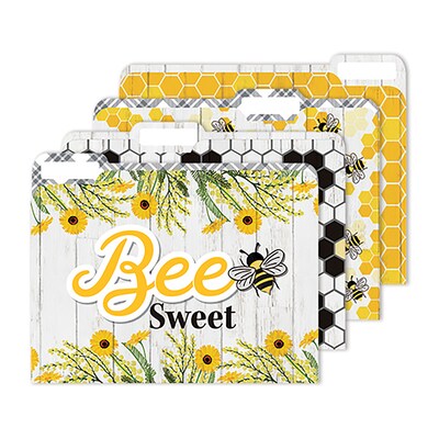 Eureka The Hive File Folders, Straight Cut, Letter Size, Assorted Colors, 4/Pack, 6 Packs/Bundle (EU