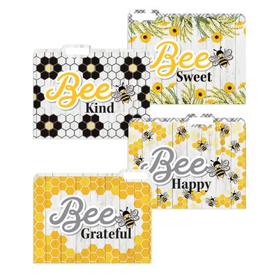 Eureka The Hive File Folders, Straight Cut, Letter Size, Assorted Colors, 4/Pack, 6 Packs/Bundle (EU-866447-6)
