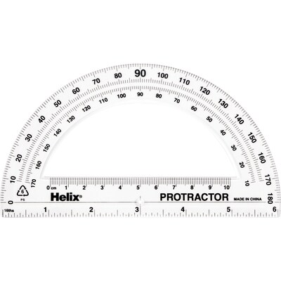 Maped Helix 180 Degree 6" Standard Protractor, 25/Pack (MAP13106-25)