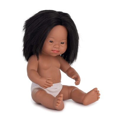 MINILAND Anatomically Correct 15 Baby Doll, Down Syndrome Hispanic Girl (MLE31238)