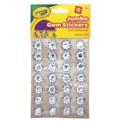 Crayola Gemstone Stickers, 3/4, Silver, 28/Pack, 6 Packs (PAC1666CRA-6)