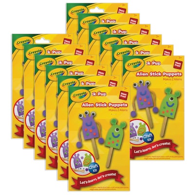 Crayola® Alien Stick Puppets Kit, 12 Kits (PACAC1000155CRA-12)